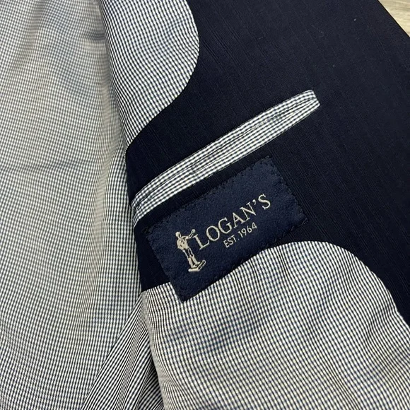 Jack Victor Solid Navy Blue on Navy Blue Pinstripe Suit 41R - Picture 7 of 12